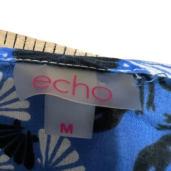 Echo‎ Crab Print Swim Cover Kaftan Dress New England Coastal Preppy Size Medium - Picture 3 of 6